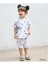 【SALE/20%OFF】petit main 【Disney】総柄甚平 ナルミヤオンライン 着物・浴衣・和装小物 浴衣 ブルー ピンク【RBA_E】