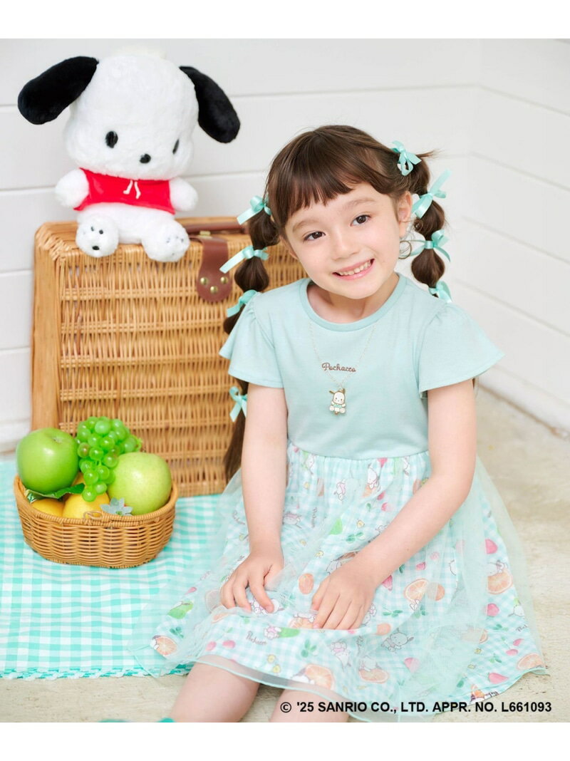 any FAM KIDS 【any FAM ×サンリオキャラクターズ】ネックレス風 ワンピース エニィファム ワンピース・ドレス ワンピース ホワイト グリーン ピンク ブラック【送料無料】のサムネイル