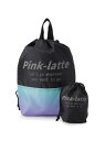 PINK-latte グラデ巾着セット ピンク ラテ 財布・ポーチ・ケース ポーチ パープル ブラック