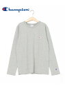 Champion Champion/(K)LONG SLEEVE T-SHIR TCK-Y401 ハンドサイン トップス カットソー・Tシャツ グレー ブラック ネイビー ホワイト