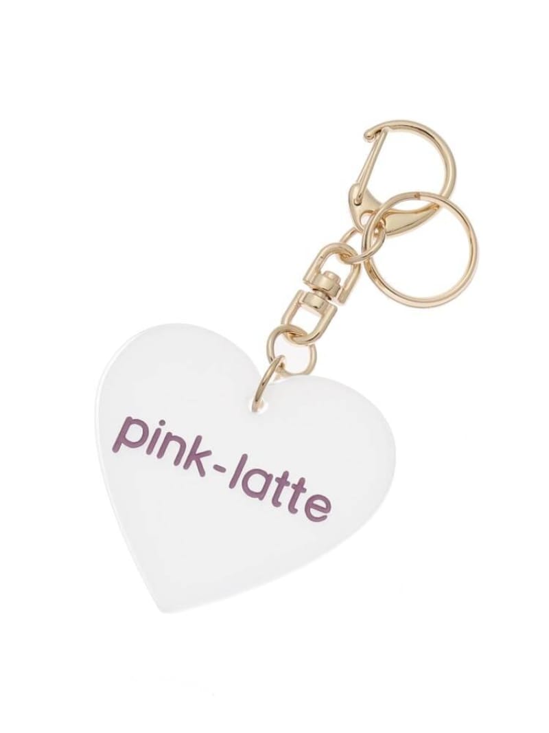 【SALE／50%OFF】PINK-latte ハート型ロゴプレートチャーム ピンク ラテ 財布・ポーチ・ケース その他の財布・ポーチ・ケース ホワイト イエロー ブルー【RBA_E】