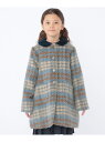 SHIPS KIDS SHIPS KIDS:100~130cm / シャギー チェック コート シップス ジャケット・アウター その他のジャケット・アウター ブルー【送料無料】