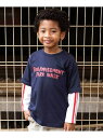 WASK ロゴプリントBIG半袖Tシャツ&袖テープ長袖Tシャツセット(100~160cm) ベベ オンライン ストア スーツ・フォーマル セットアップスーツ ネ...