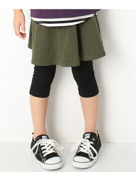 【SALE／40%OFF】devirock ポケット付き6分丈スカッツ 無地 女の子 ベビー ボトムス スカート デビロックストア 子供服 キッズ デビロック スカート キッズスカート カーキ【RBA_E】