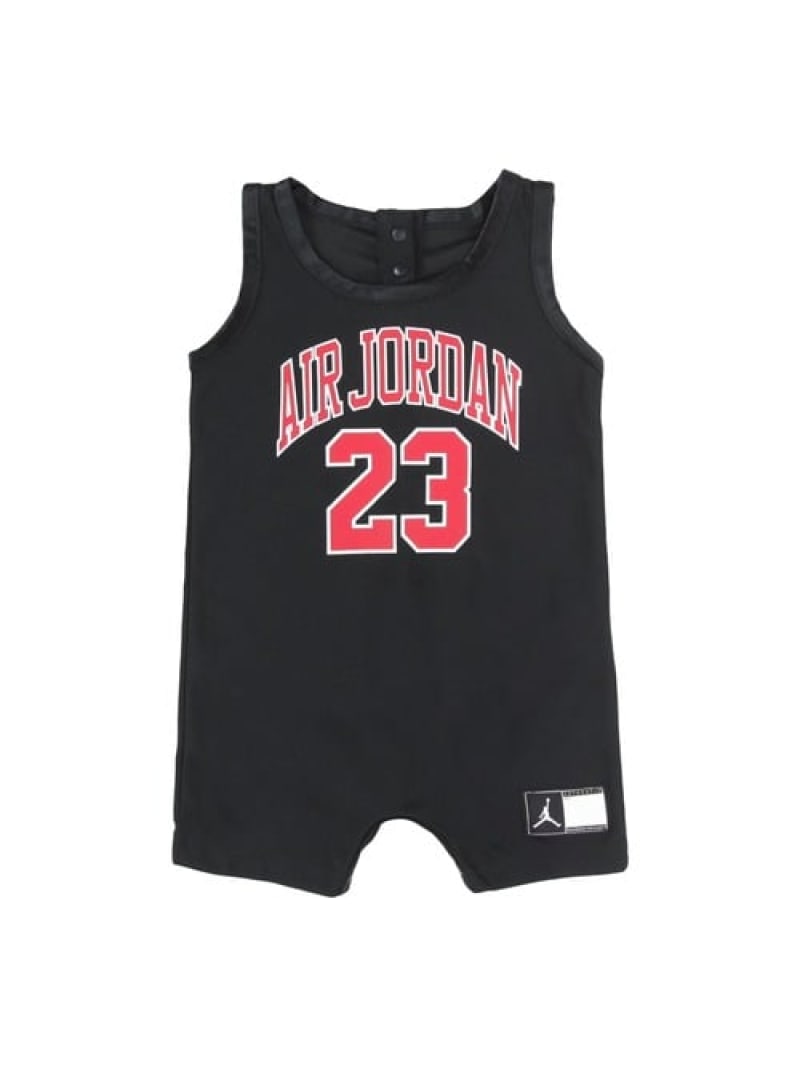 Jordan ベビー(55-70cm) ロンパース JORDAN(ジョーダン) HBR JORDAN JERSEY ROMPER ルーキーキッズ マタニティウェア・ベビー用品 ロンパース・カバーオール レッド ブラック
