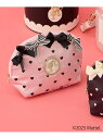 ANY KIDS 【Barbie(TM)】リボン ラウンドポーチ エニィ 財布・ポーチ・ケース ポーチ ブラック ピンク