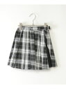 【SALE/20%OFF】ikka サイド配色タックチェックスカート(120~160cm) イッカ スカート その他のスカート ブラック【RBA_E】