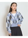 【SALE/40%OFF】Lovetoxic 【洗える】アーガイルカーディガンインナーSET ナルミヤオンライン トップス ニット グレー ブルー ピンク【RB...