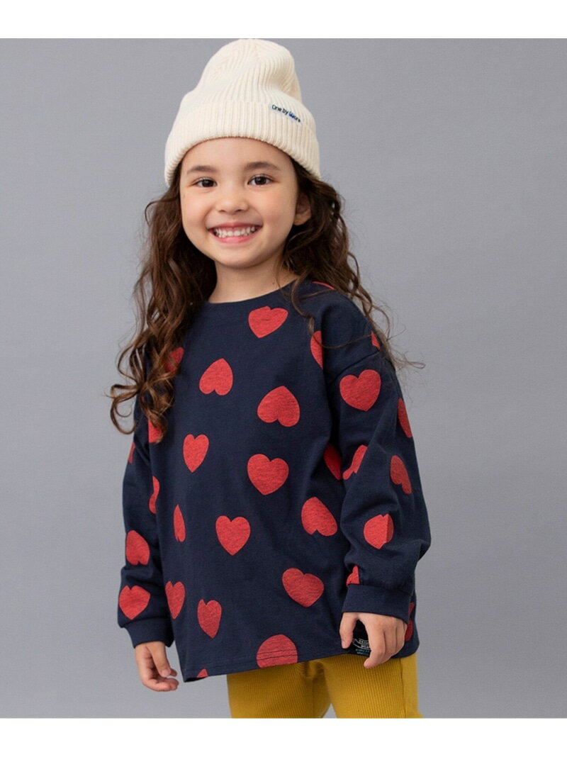 【SALE／10%OFF】BREEZE 【前後着用OK】どっちも正解 DAISUKI 総柄ロンT エフオーオンラインストア トップス カットソー・Tシャツ ブルー ピンク ホワイト グレー ブラウン【RBA_E】のサムネイル