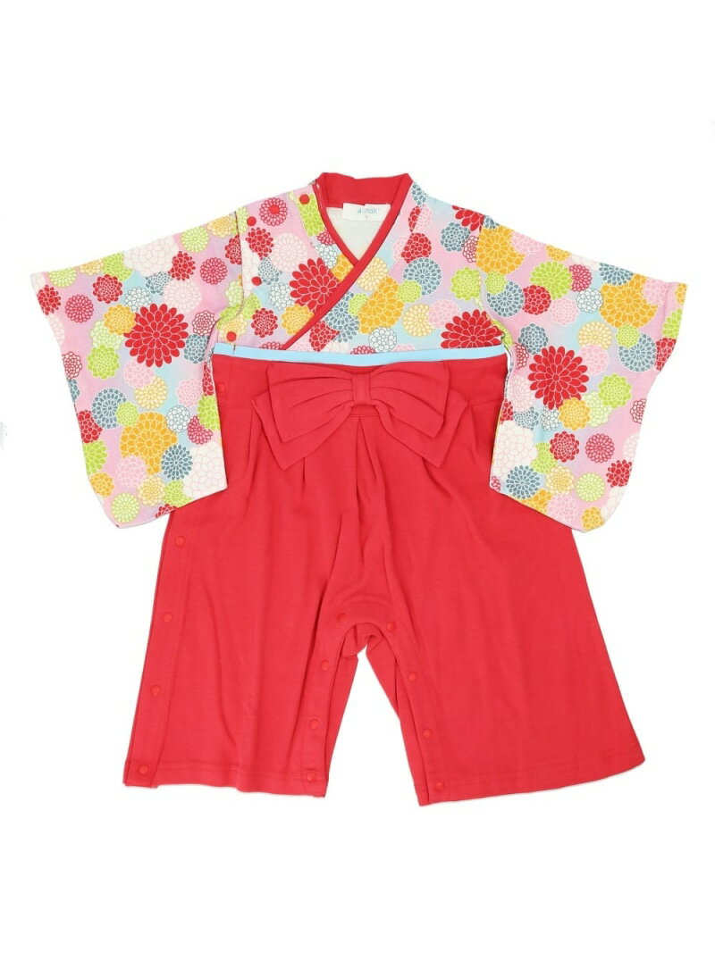 BACKYARD FAMILY Aenak アエナック 女児はかまロンパース ローラ マタニティウェア・ベビー用品 ロンパース・カバーオール ピンク