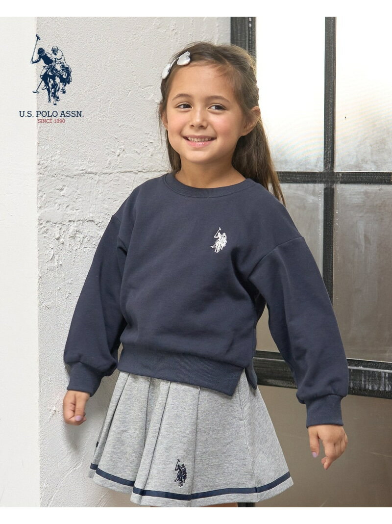 Lycee mine 【U.S.POLO ASSN.】ワンポイント刺しゅうスウェット ナルミヤオンライン トップス スウェット・トレーナー ネイビー ピンク グレー ホワイト