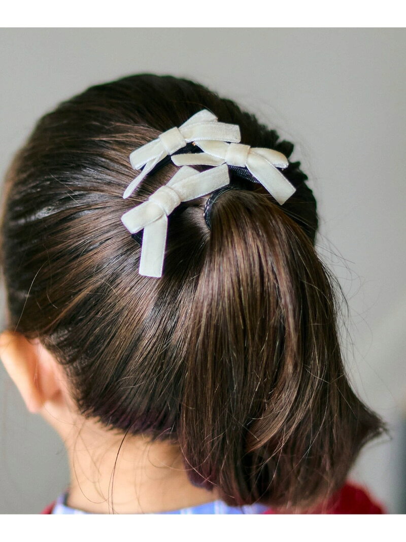 apres les cours ミニリボンヘアクリップセット エフオーオンラインストア ヘアアクセサリー カチューシャ・ヘアバンド ベージュ ブラック