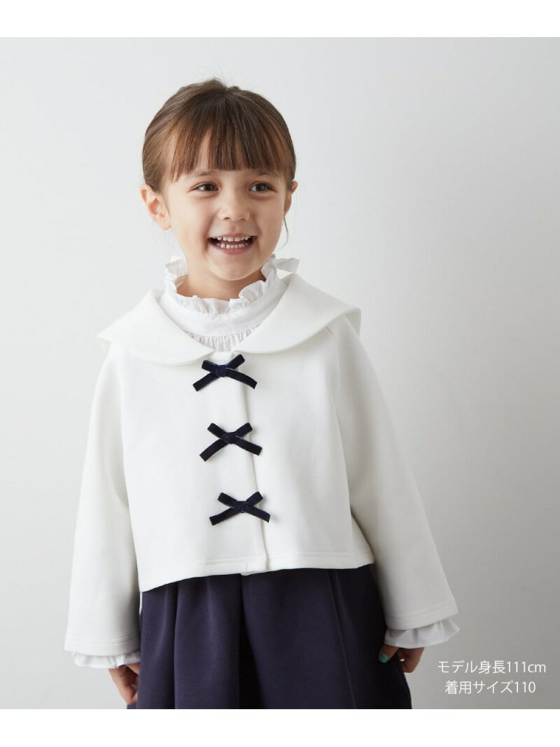 【SALE/20%OFF】riziere セーラーカラーリボンジャケット リジェール ジャケット・アウター その他のジャケット・アウター ホワイト ネイビー【R...