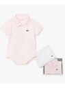 LACOSTE ポロカラーボディスーツ ラコステ マタニティウェア・ベビー用品 ロンパース・カバーオール ホワイト ピンク【送料無料】(4)