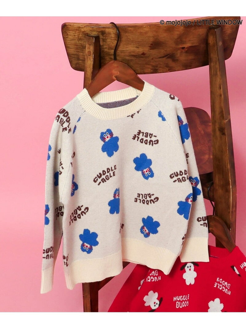 BREEZE mojojojo総柄セーター エフオーオンラインストア トップス ニット レッド ホワイト