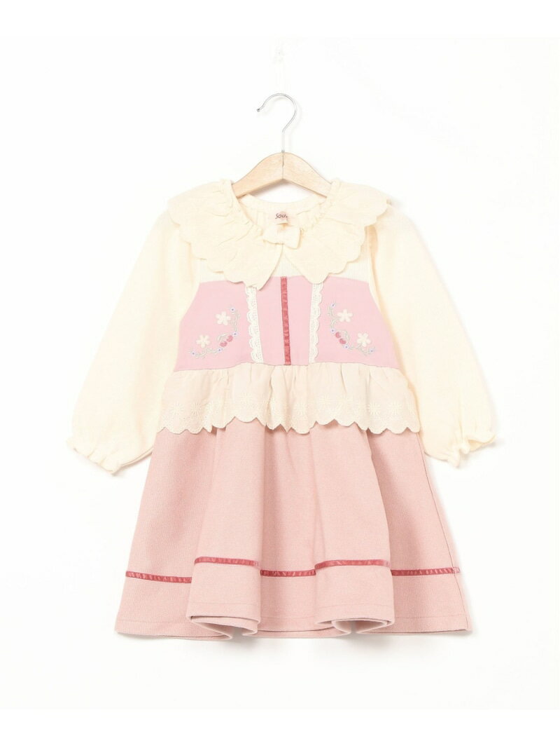 【SALE／30%OFF】Souris レイヤードワンピース スーリー ワンピース・ドレス ワンピース ピンク【RBA_E】【送料無料】のサムネイル