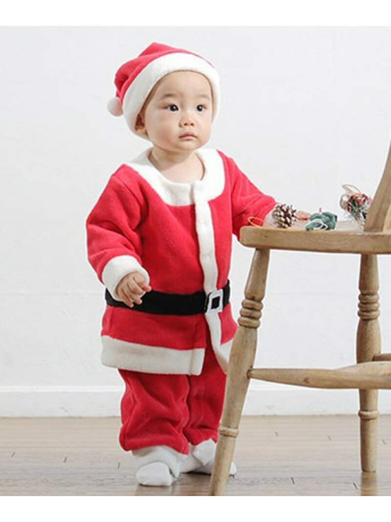 BACKYARD FAMILY 【Aenak】サンタカバーオール ボア ローラ マタニティウェア・ベビー用品 ロンパース・カバーオール レッド