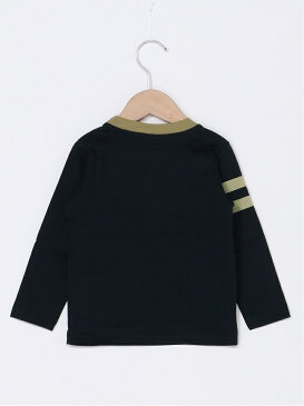 PETIT BATEAU (K)プリント長袖Tシャツ プチバトー マタニティー/ベビー ロンパース/カバーオール ネイビー【送料無料】