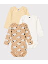 プチバトー　ベビー服 【SALE／20%OFF】PETIT BATEAU 長袖ボディ3枚組 プチバトー マタニティウェア・ベビー用品 ロンパース・カバーオール【RBA_E】【送料無料】