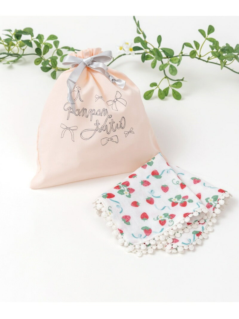 panpantutu メルシープチギフト(ガーゼハンカチ&巾着セット) パンパンチュチュ ファッション雑貨 ハンカチ・ハンドタオル ホワイト グリーン ピンク