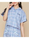 【SALE/30%OFF】JENNI love 【セットアップ対応】チェック柄オープンカラーシャツ ジェニィオンラインショップ トップス シャツ・ブラウス グレー ブルー ピンク【RBA_E】