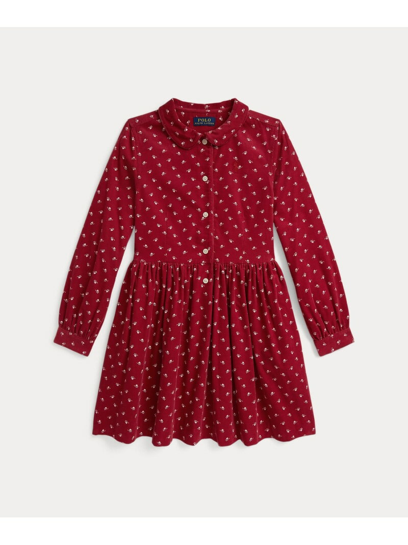 POLO RALPH LAUREN (ガールズ 7才~16才)プリンテッド コットン コーデュロイ シャツドレス ラルフロー..