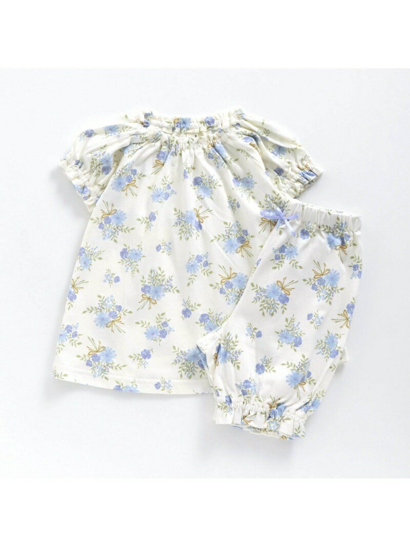 【SALE／41%OFF】apres les cours 花柄パジャマ 5分丈 エフオーオンラインストア インナー・ルームウェア その他のインナー・ルームウェア ホワイト パープル【RBA_E】のサムネイル