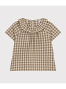 【SALE/30%OFF】PETIT BATEAU シアサッカー半袖ブラウス プチバトー トップス シャツ・ブラウス グリーン【RBA_E】【送料無料】