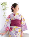 【SALE/5%OFF】KYOETSU 浴衣 女の子 子供 3点セット( 浴衣 + 帯 + 下駄 ) レトロC キョウエツ 着物・浴衣・和装小物 浴衣【RBA_E】【送料無料】