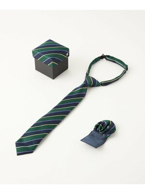 UNITED ARROWS green label relaxing GLR ネクタイチーフセット/ ストライプ ML ユナイテッドアローズ グリーンレーベルリラクシング スーツ・フォーマル ネクタイ・蝶ネクタイ レッド ブルー