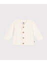 PETIT BATEAU コットンニットカーディガン プチバトー トップス カーディガン ホワイト【送料無料】