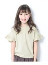 devirock フリルスリーブTシャツ ベビー トップス 半袖 半そでデビロック 子供服 キッズ デビロック トップス カットソー・Tシャツ ベージュ ホワイト カーキ ブラック ブルー グリーン パープル レッド