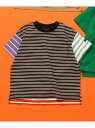 BREEZE WEB限定 無地ボーダーTシャツ エフオーオンラインストア トップス カットソー・Tシャツ ピンク グレー ブルー ホワイト グリーン ブラック ...