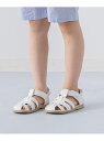 【SALE/50%OFF】BeBe ロゴ型押しカメサンダル(13~19cm) ベベ オンライン ストア シューズ・靴 サンダル ホワイト ネイビー【RBA_E】