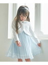 any FAM KIDS 【2点セット】ジャケット+シフォンプリーツワンピース エニィファム ワンピース・ドレス ワンピース ネイビー ブルー【送料無料】