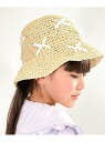 axes femme kids リボンペーパーハット アクシーズファム 帽子 ハット ベージュ【送料無料】