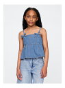 GAP (K)デニム リボン飾りストラップ ペプラムトップス (キッズ) ギャップ トップス キャミソール ブルー【送料無料】