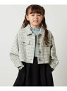 【SALE／20%OFF】a.v.v [120-130]【セットアップ対応】シャギーチェックショートジャケット アー・ヴェ・ヴェ ジャケット・アウター その他のジャケット・アウター グレー ブラック【RBA_E】【送料無料】