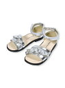 【SALE/50%OFF】BeBe メタリックフリルサンダル(15~21cm) ベベ オンライン ストア シューズ・靴 サンダル グレー ピンク【RBA_E】