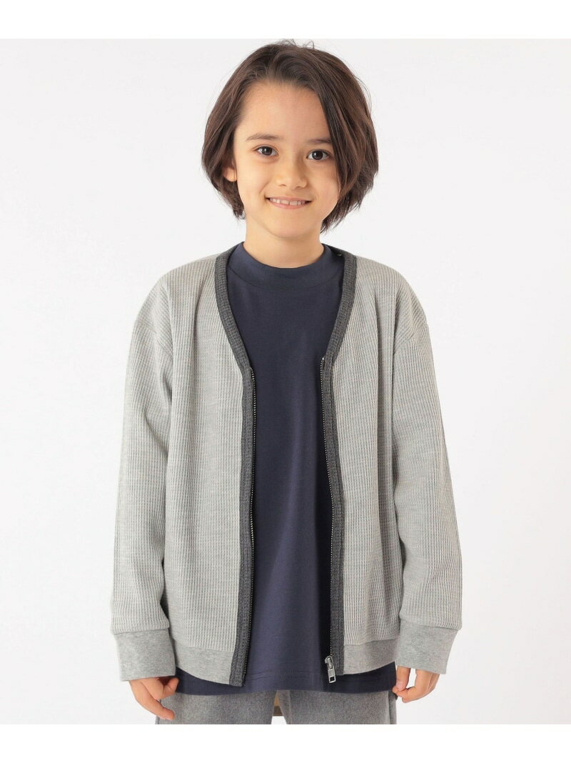 SHIPS KIDS SHIPS KIDS:100~130cm / ワッフル カーディガン シップス トップス カーディガン ブラック ..