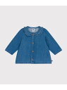 PETIT BATEAU デニム長袖ブラウス プチバトー トップス シャツ・ブラウス ブルー【送料無料】