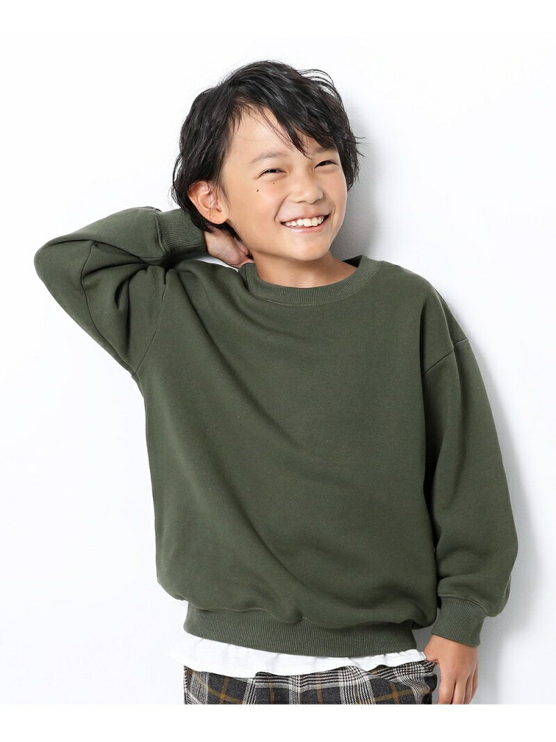 devirock スウェットビッグシルエットトレーナー 男の子 女の子 トップス 長袖 長そで デビロックストア 子供服 キッズ デビロック トップス スウェット・トレーナー グリーン ブラウン パープル グレー ブルー レッド ブラックのサムネイル