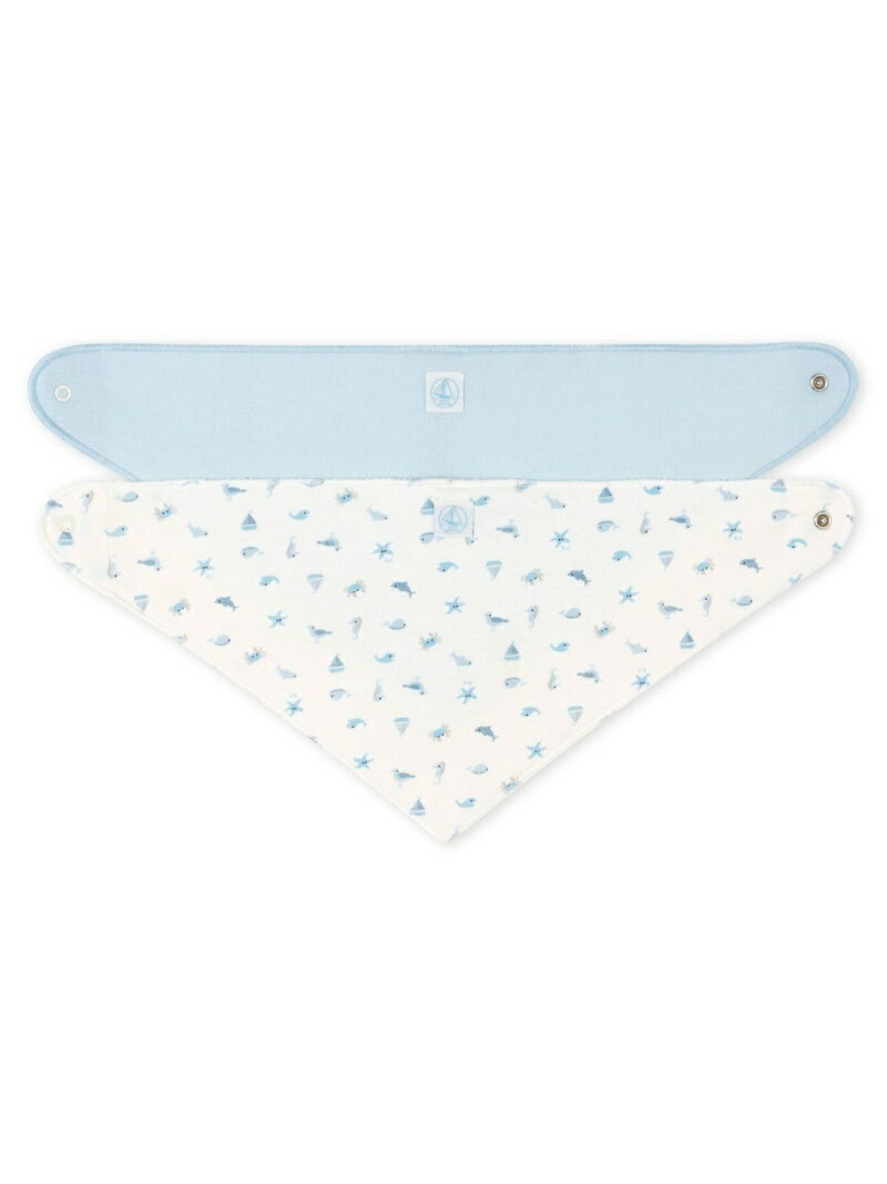 【SALE／40%OFF】PETIT BATEAU (K)三角スタイ2枚組 プチバトー マタニティウェア・ベビー用品 その他のベビーグッズ ピンク ブルー【RBA_E】のサムネイル