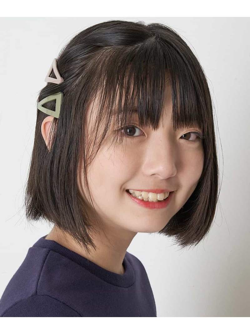 a.v.v [KIDS]サンカクヘアピン2個セット アー・ヴェ・ヴェ ヘアアクセサリー その他のヘアアクセサリー カーキ パープル ベージュ