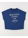 COMME CA ISM メッセージプリント 半袖ビッグTシャツ コムサイズム トップス カットソー・Tシャツ ブルー ホワイト ブラック レッド