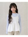 【SALE/20%OFF】petit main 【リンク】花ビスチェ長Tセット(ジュニア) ナルミヤオンライン トップス カットソー・Tシャツ ブルー ホワイト【RBA_E】