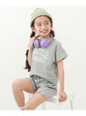 devirock 【普段着でもルームウェアでも】カレッジロゴ半袖セットアップ パジャマ 25SS デビロック インナー・ルームウェア パジャマ グリーン グレー...