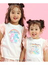 【SALE/20%OFF】SLAP SLIP 【ケアベア*SLAP SLIP】イラストプリントサイド切り替え袖フリルTシャツ(80~130cm) ベベ オンライ...