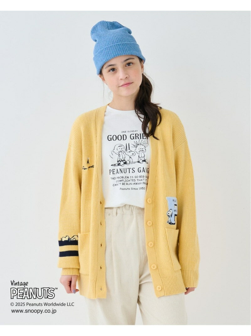 pom ponette junior 【130cmあり】【PEANUTS】レタードカーディガン×ロンTセット ナルミヤオンライン ..