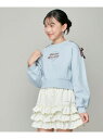 【SALE/50%OFF】JENNI love 【コットン100%】ラインリボン短丈トレーナー ジェニィオンラインショップ トップス スウェット・トレーナー ブルー ブラック ホワイト【RBA_E】